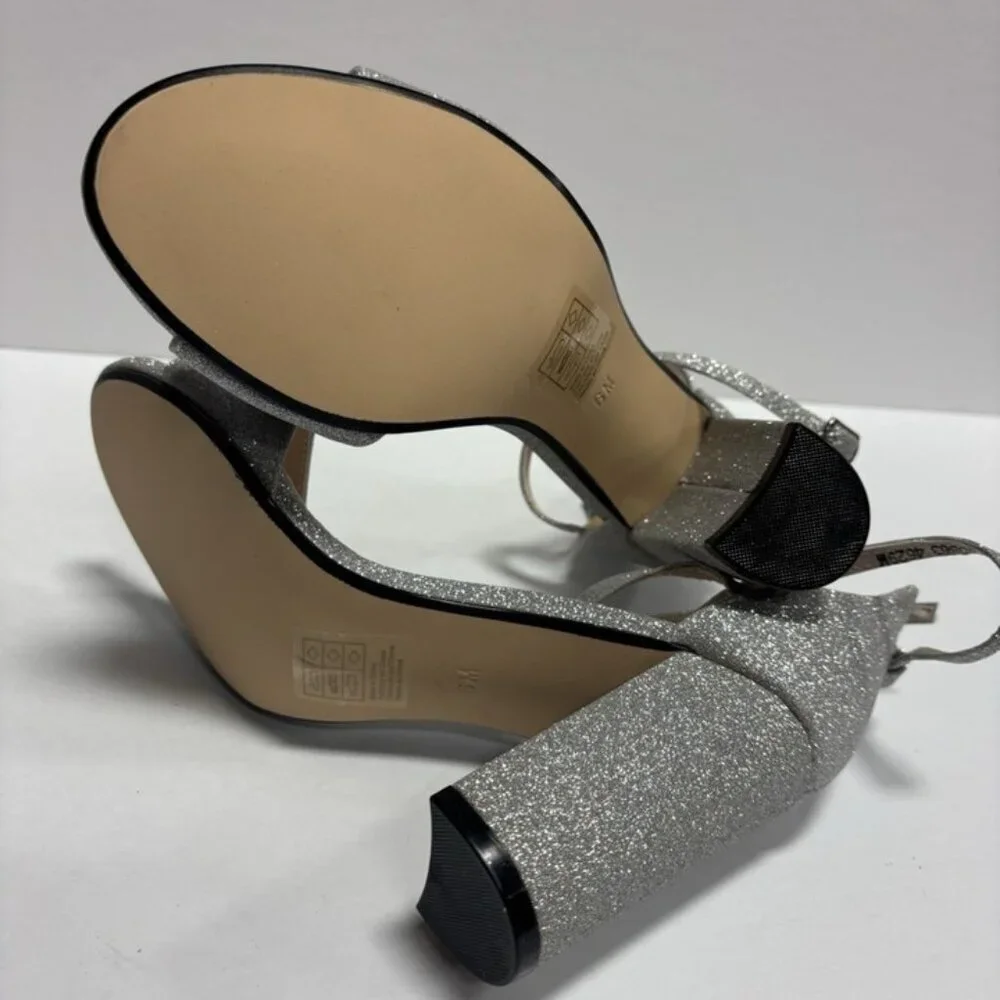 Touch Ups Women’s Jordy Silver Block Heel Sandals, Size 6 M